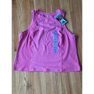 Members Mark Womens Soft Rib Tank L Semi Fitted Fuchsia Moisture Wicking Recycle